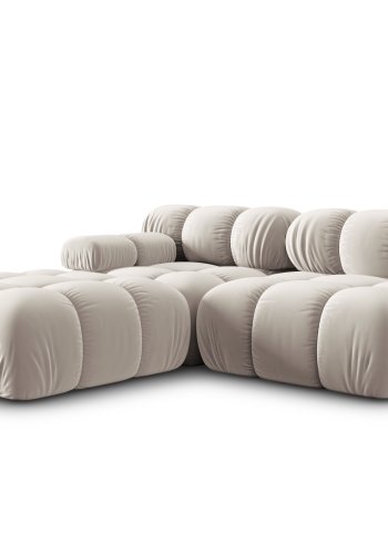 MICADONI Bellis Modul sofa, hyre, 4 seter - beige flyel og sort plast