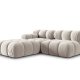 MICADONI Bellis Modul sofa, hyre, 4 seter - beige flyel og sort plast