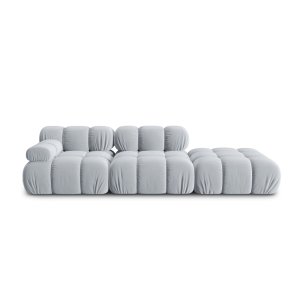 MICADONI Bellis Modul sofa, hjre, 4 sder - bl fljl og sort plastik
