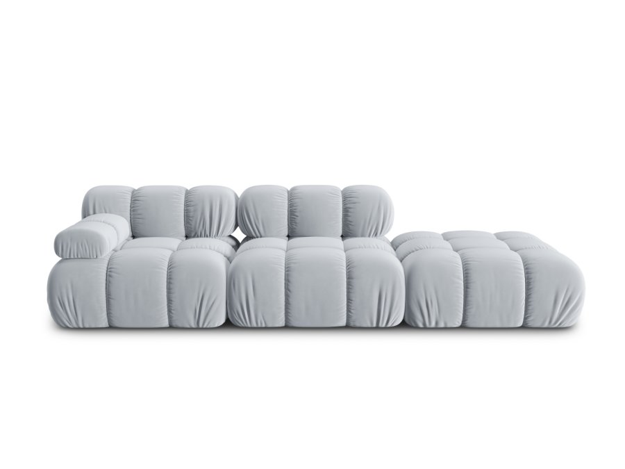 MICADONI Bellis Modul sofa, hyre, 4 seter - bl flyel og sort plast