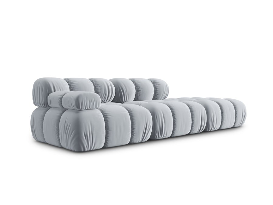 MICADONI Bellis Modul sofa, hyre, 4 seter - bl flyel og sort plast