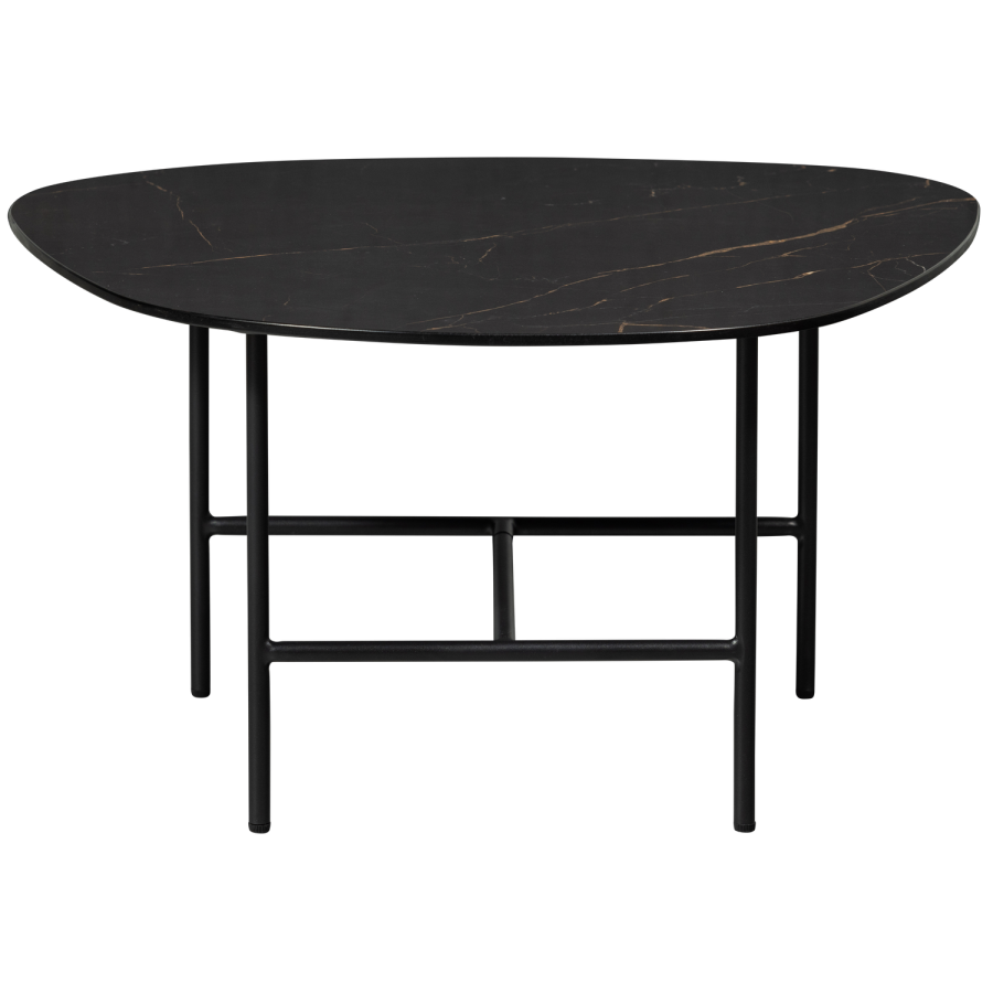 WOOOD VAJEN SOFFBORD MED MARMORLOOK BORDSKIVA SVART 70X70CM