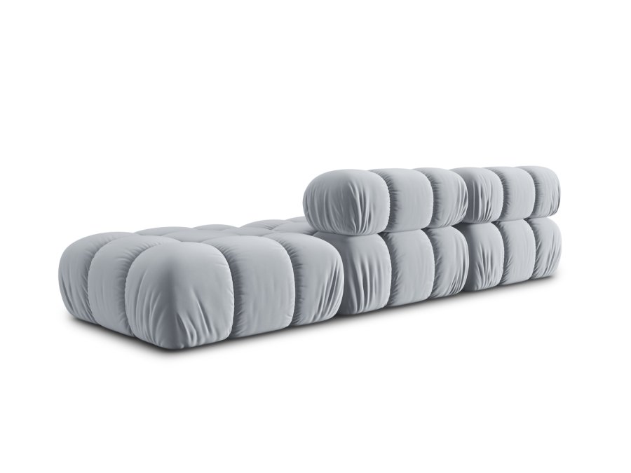 MICADONI Bellis Modul sofa, hyre, 4 seter - bl flyel og sort plast