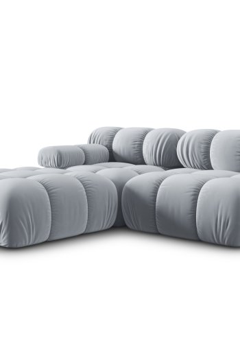 MICADONI Bellis Modul sofa, hyre, 4 seter - bl flyel og sort plast
