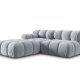 MICADONI Bellis Modul sofa, hyre, 4 seter - bl flyel og sort plast