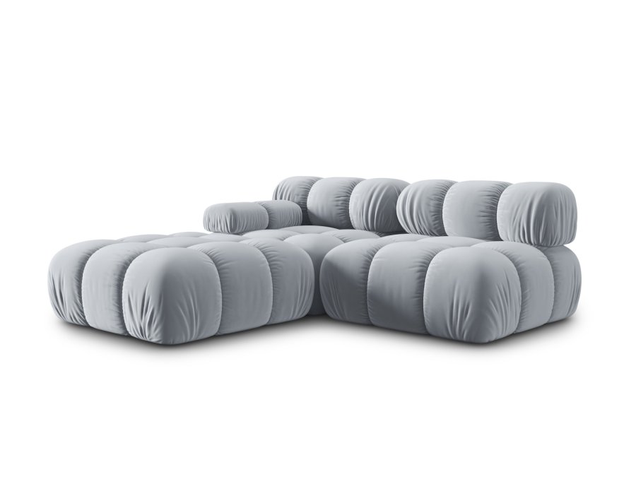 MICADONI Bellis Modul sofa, hyre, 4 seter - bl flyel og sort plast
