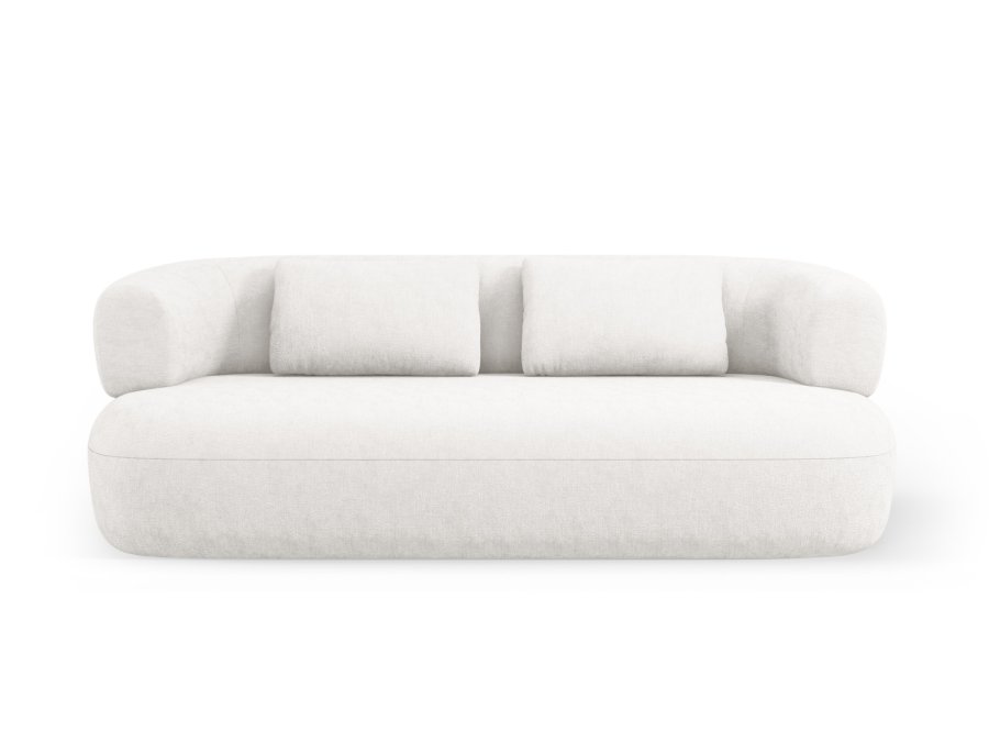 MICADONI Jenny sofa, 3 seter - beige chenille og sort plast