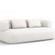 MICADONI Jenny sofa, 3 seter - beige chenille og sort plast