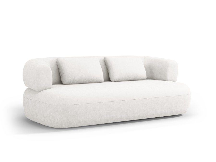 MICADONI Jenny sofa, 3 seter - beige chenille og sort plast