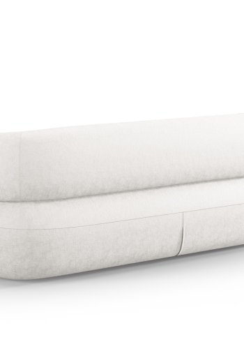 MICADONI Jenny sofa, 3 seter - beige chenille og sort plast