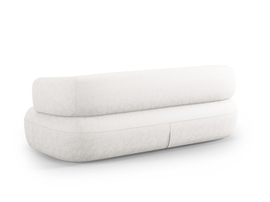MICADONI Jenny sofa, 3 seter - beige chenille og sort plast