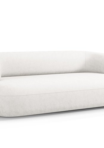 MICADONI Jenny sofa, 3 seter - beige chenille og sort plast