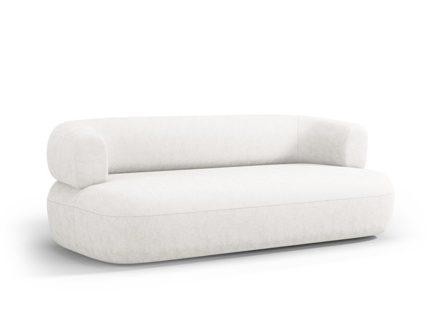 MICADONI Jenny sofa, 3 seter - beige chenille og sort plast
