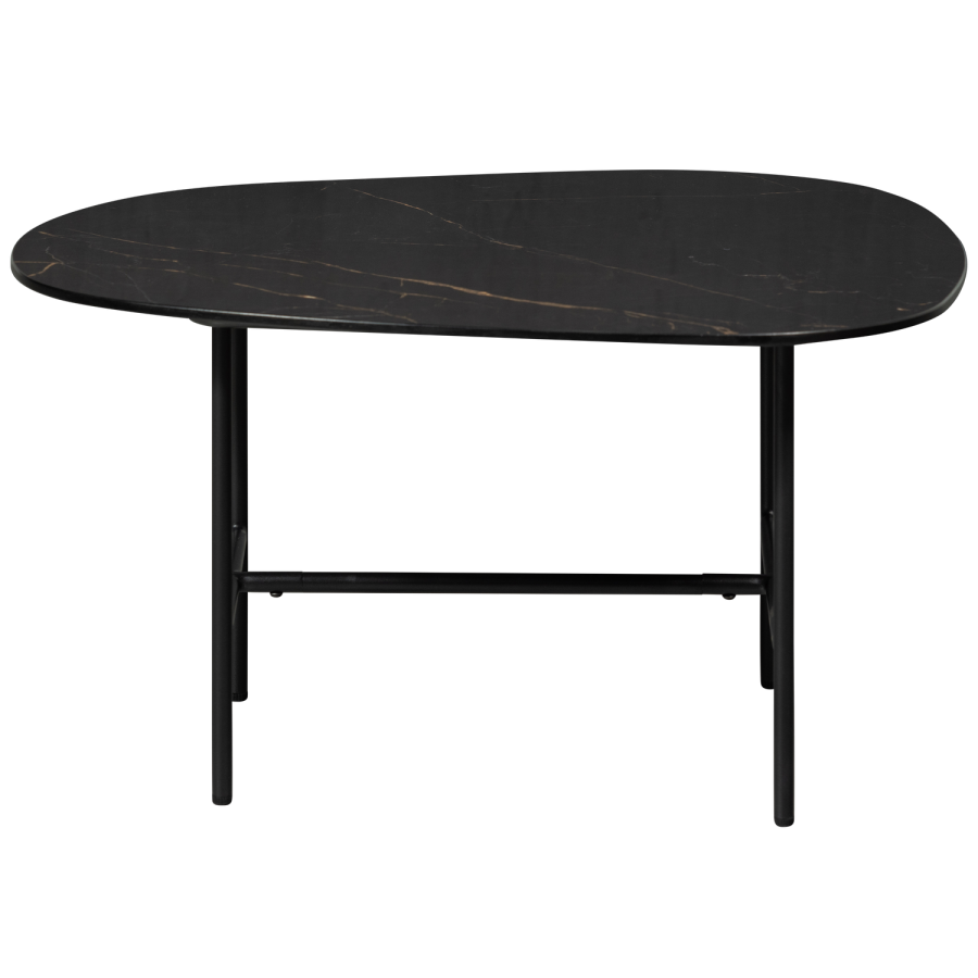 WOOOD VAJEN SOFFBORD MED MARMORLOOK BORDSKIVA SVART 70X70CM