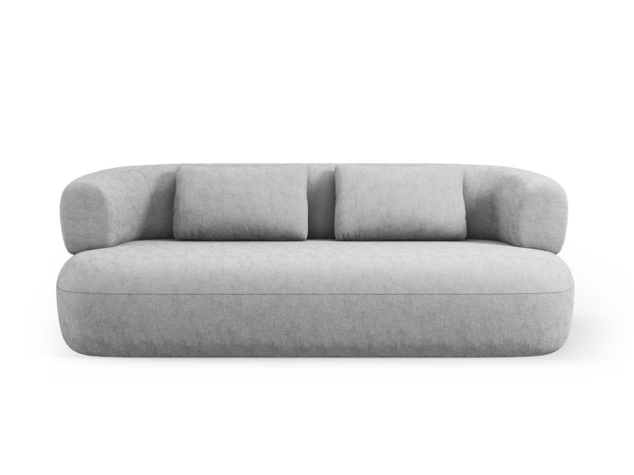 MICADONI Jenny sofa, 3 seter - slv chenille og sort plast