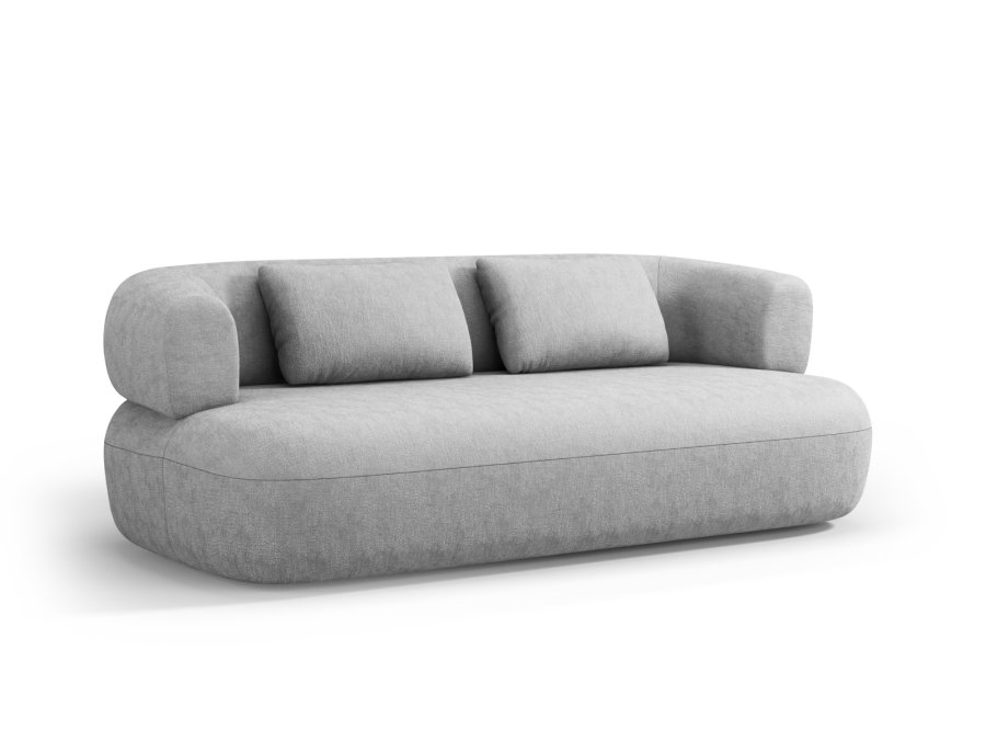 MICADONI Jenny sofa, 3 seter - slv chenille og sort plast