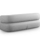 MICADONI Jenny sofa, 3 seter - slv chenille og sort plast