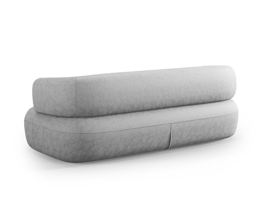 MICADONI Jenny sofa, 3 seter - slv chenille og sort plast