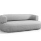 MICADONI Jenny sofa, 3 seter - slv chenille og sort plast