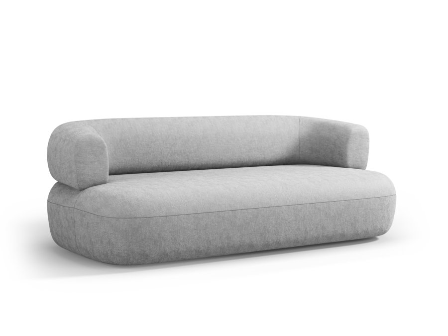 MICADONI Jenny sofa, 3 seter - slv chenille og sort plast