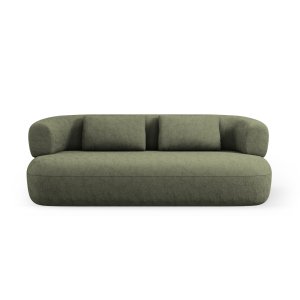 MICADONI Jenny sofa, 3 sder - grn chenille og sort plast