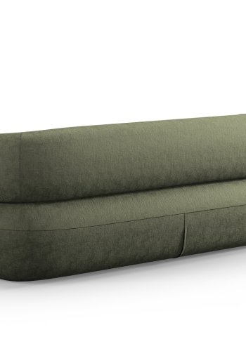 MICADONI Jenny sofa, 3 seter - grnn chenille og sort plast
