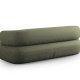 MICADONI Jenny sofa, 3 seter - grnn chenille og sort plast