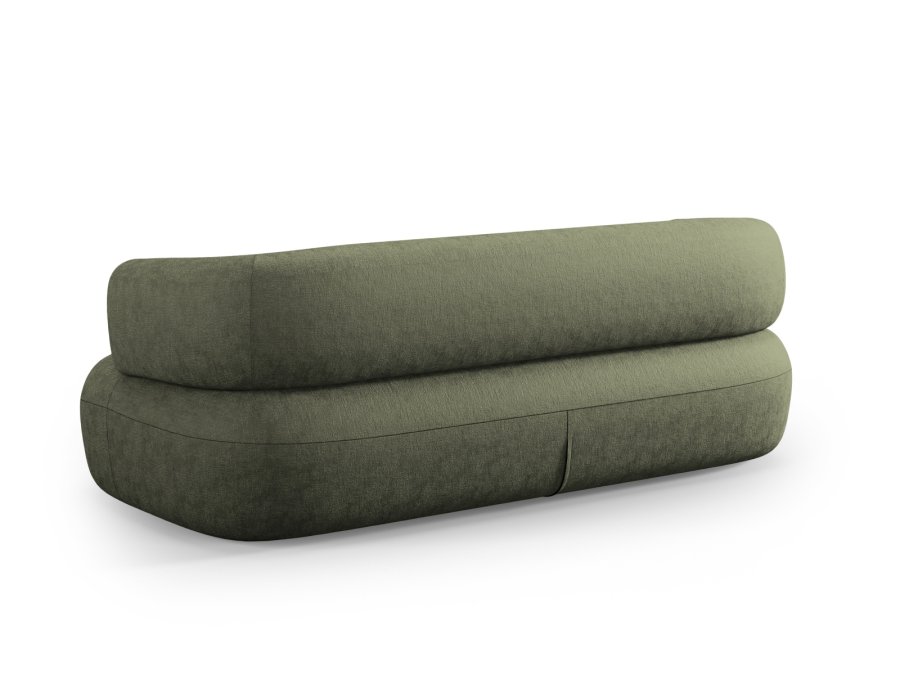 MICADONI Jenny sofa, 3 seter - grnn chenille og sort plast