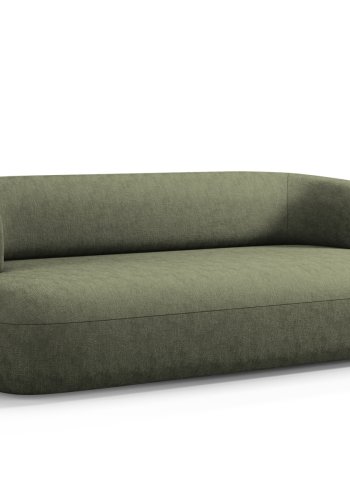 MICADONI Jenny sofa, 3 seter - grnn chenille og sort plast