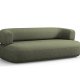 MICADONI Jenny sofa, 3 seter - grnn chenille og sort plast