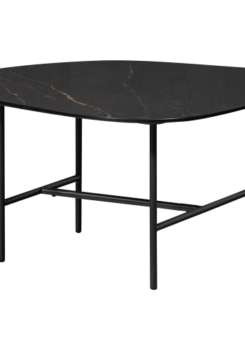 WOOOD VAJEN SOFFBORD MED MARMORLOOK BORDSKIVA SVART 70X70CM