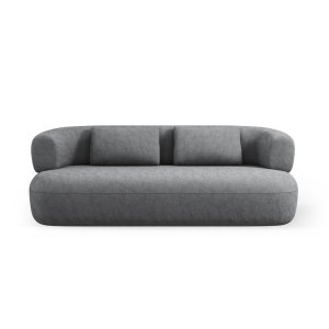 MICADONI Jenny sofa, 3 sder - antracitgr chenille og sort plast