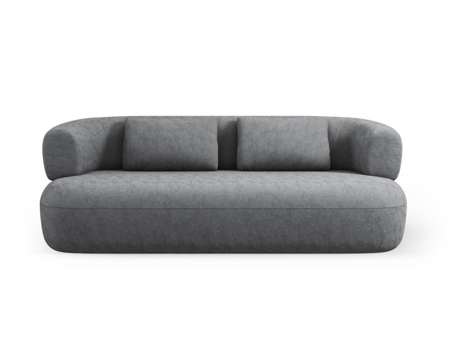 MICADONI Jenny sofa, 3 seter - antrasittgr chenille og sort plast