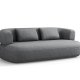MICADONI Jenny sofa, 3 seter - antrasittgr chenille og sort plast