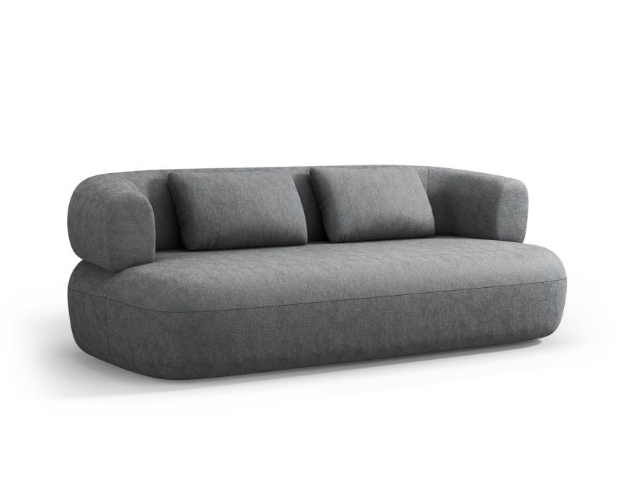MICADONI Jenny sofa, 3 seter - antrasittgr chenille og sort plast