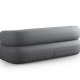 MICADONI Jenny sofa, 3 seter - antrasittgr chenille og sort plast