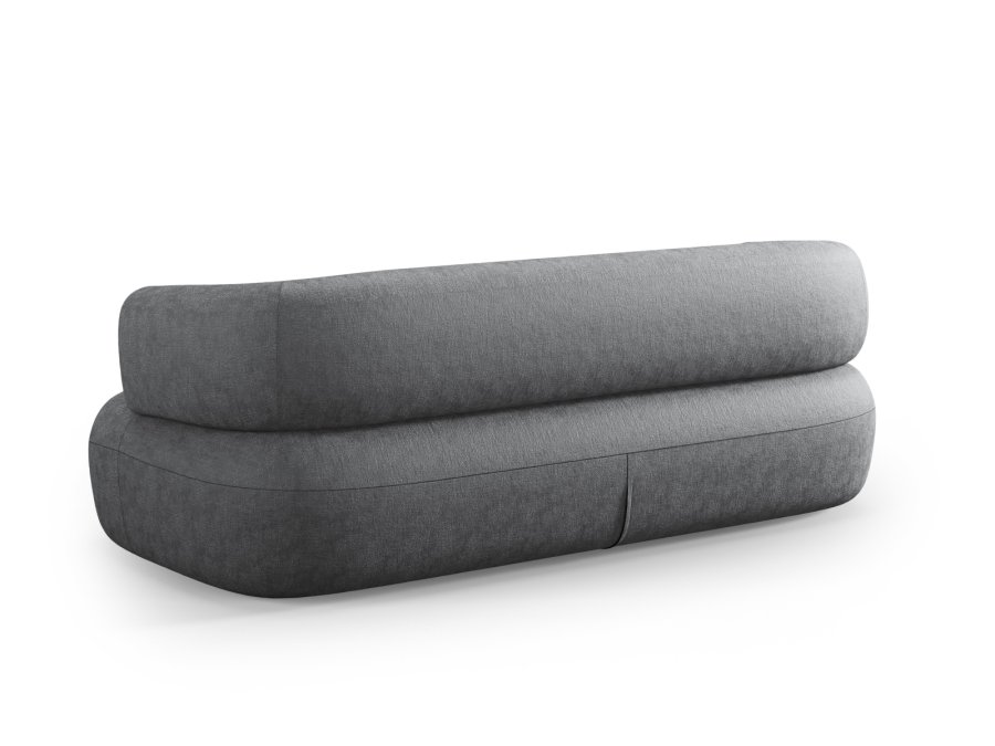 MICADONI Jenny sofa, 3 seter - antrasittgr chenille og sort plast