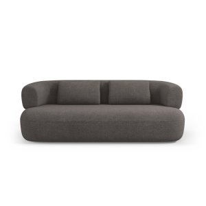 MICADONI Jenny sofa, 3 sder - gr bouclé og sort plast