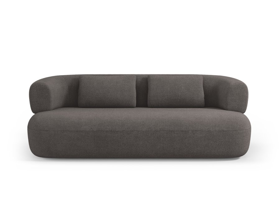 MICADONI Jenny sofa, 3 seter - gr boucl og sort plast
