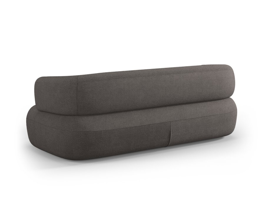 MICADONI Jenny sofa, 3 seter - gr boucl og sort plast