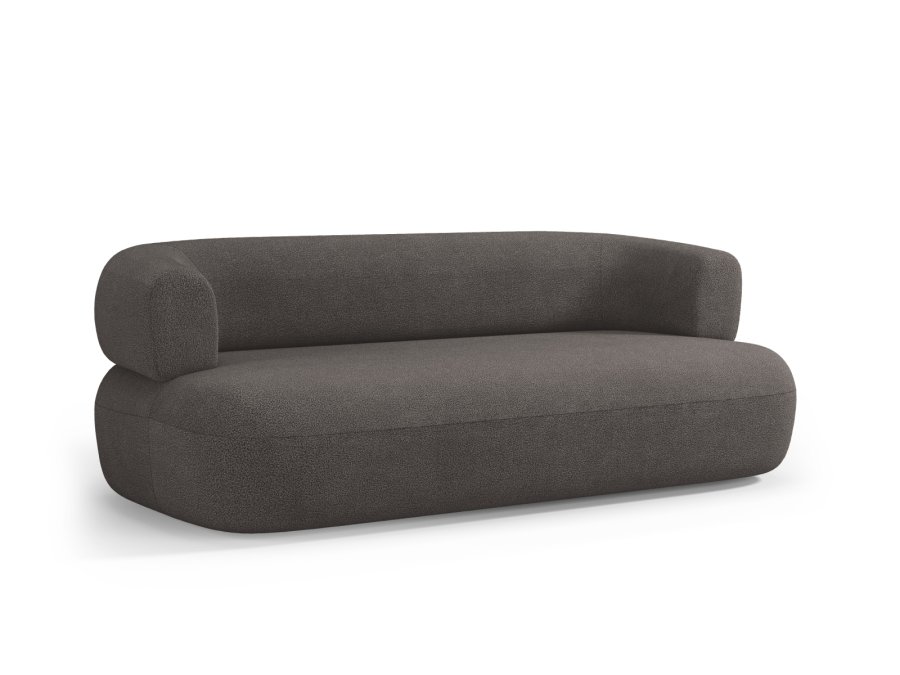 MICADONI Jenny sofa, 3 seter - gr boucl og sort plast