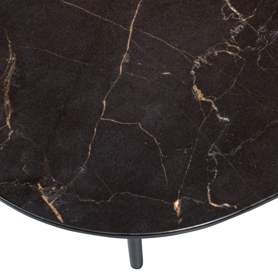 WOOOD VAJEN SOFFBORD MED MARMORLOOK BORDSKIVA SVART 70X70CM