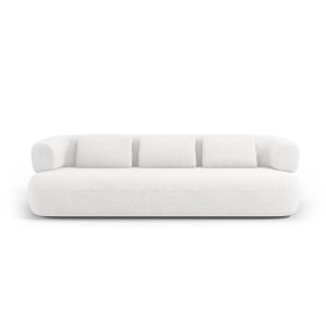 MICADONI Jenny sofa, 4 sder - hvid bouclé og sort plast