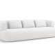 MICADONI Jenny sofa, 4 seter - hvit boucl og sort plast