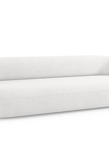 MICADONI Jenny sofa, 4 seter - hvit boucl og sort plast
