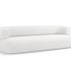 MICADONI Jenny sofa, 4 seter - hvit boucl og sort plast