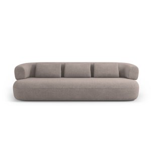 MICADONI Jenny sofa, 4 sder - brun bouclé og sort plast