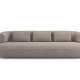 MICADONI Jenny sofa, 4 seter - brun boucl og sort plast