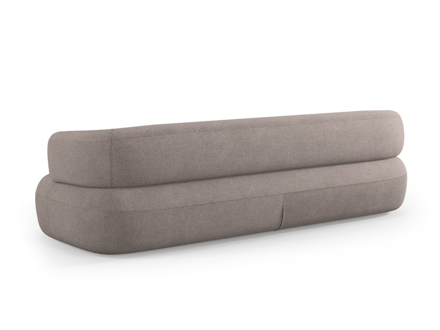 MICADONI Jenny sofa, 4 seter - brun boucl og sort plast
