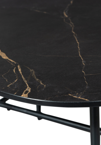 WOOOD VAJEN SOFFBORD MED MARMORLOOK BORDSKIVA SVART 70X70CM